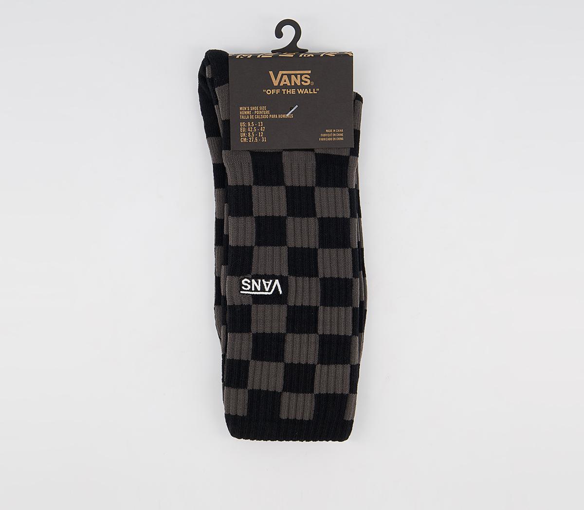 Vans Checkerboard Crew II Sock 1 Pack Black Charcoal - Socks