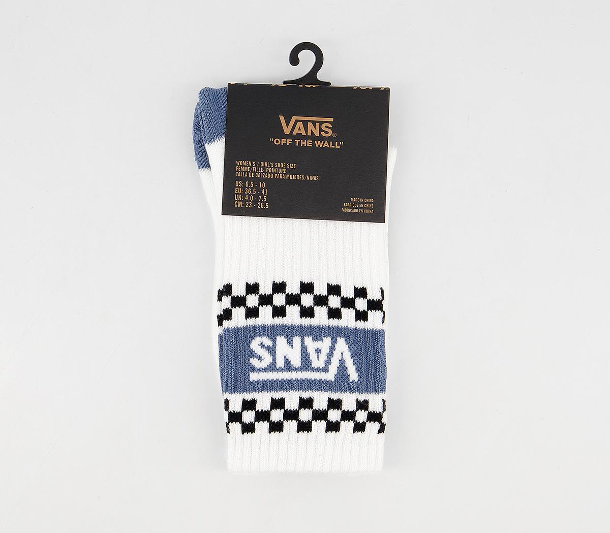 Vans Girl Gang Crew Socks 1 Pack Vans Girl Gang Crew Socks 1 Pack White Cement Blue