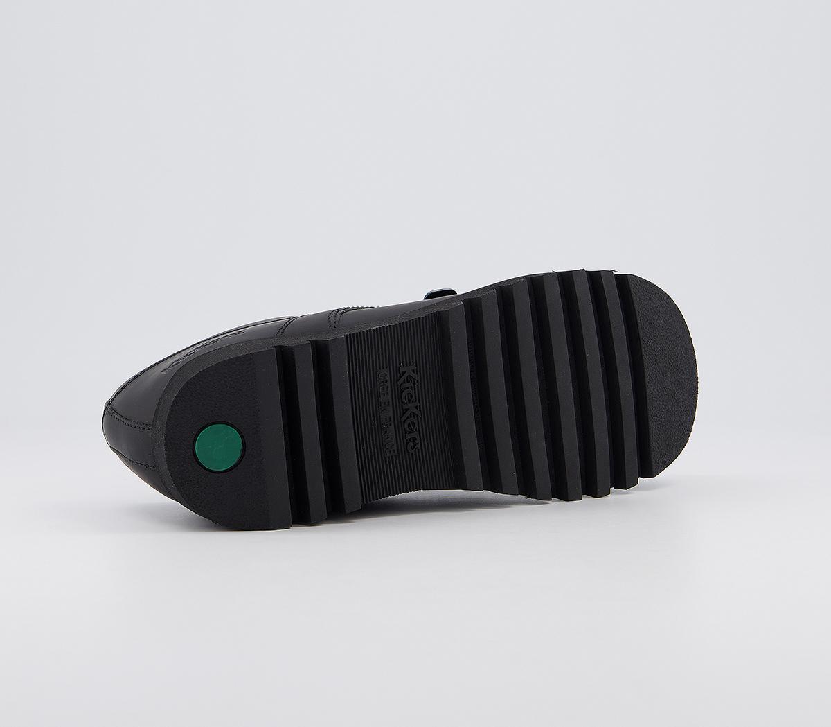 KickersKick Lo Leather Youth ShoesBlack Leather