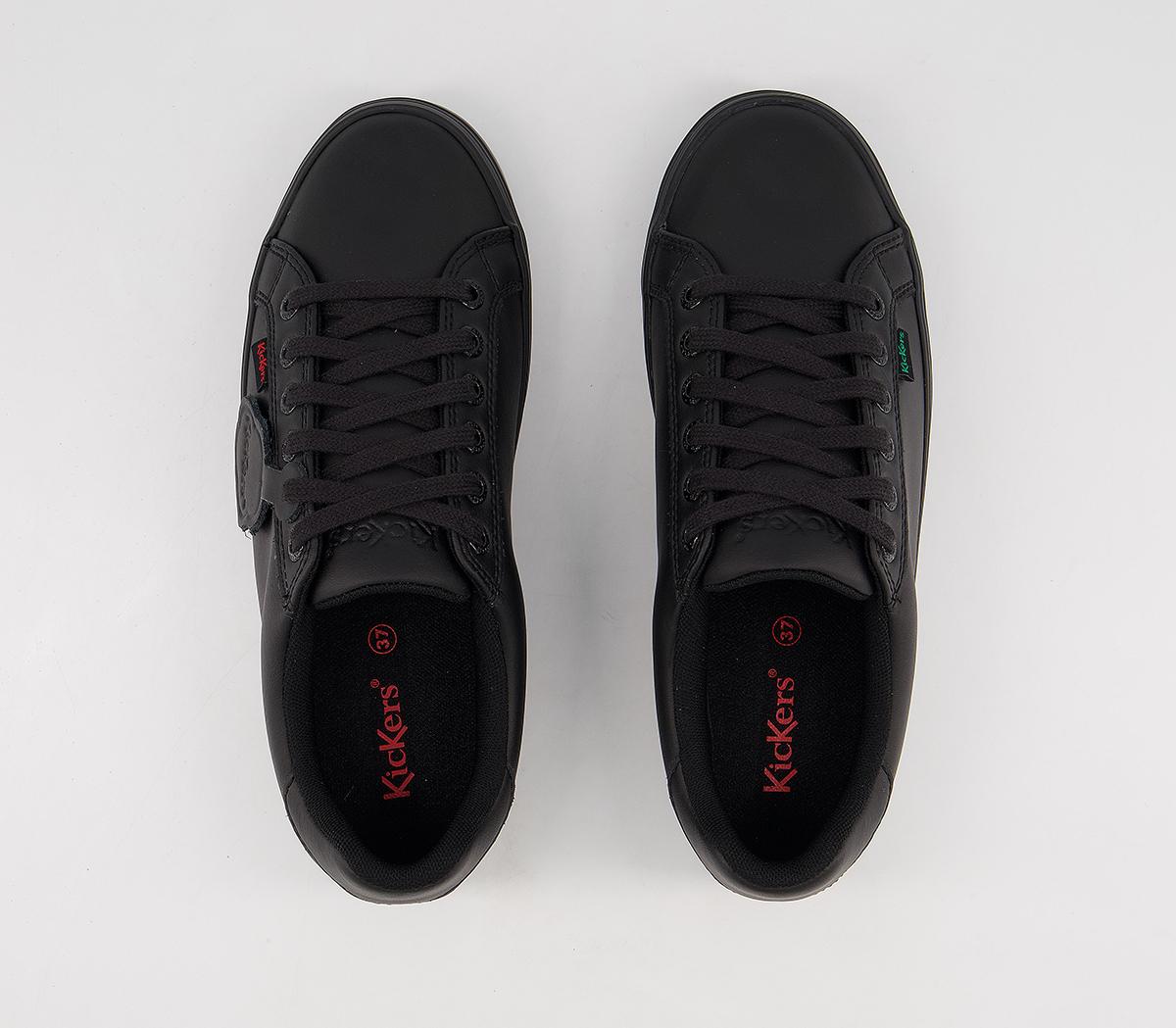 KickersTovni Platform Leather ShoesBlack Leather