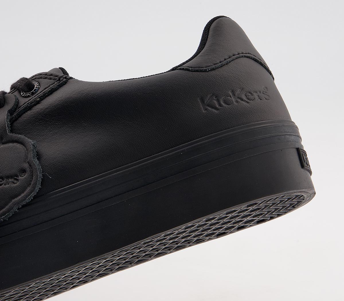 KickersTovni Platform Leather ShoesBlack Leather