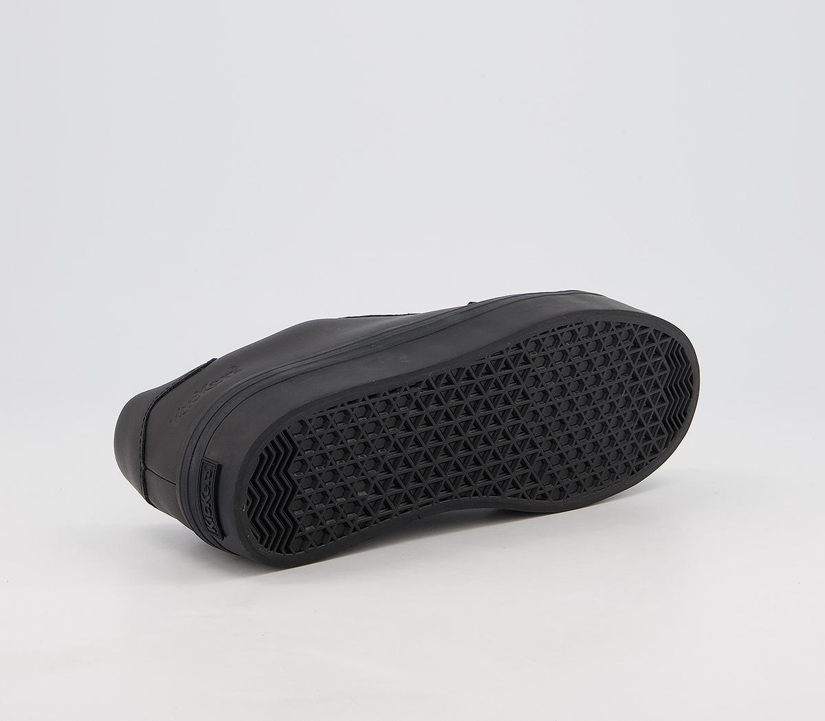 KickersTovni Platform Leather ShoesBlack Leather
