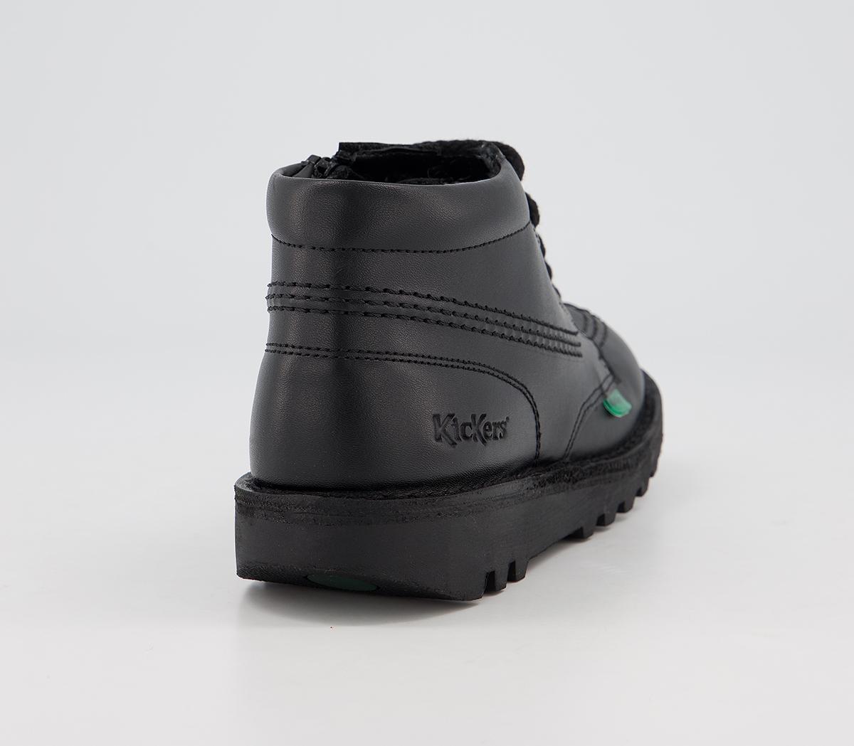 Kickers Kick Hi Zip Jnr Boots Kickers Kick Hi Zip Jnr Boots Black Leather