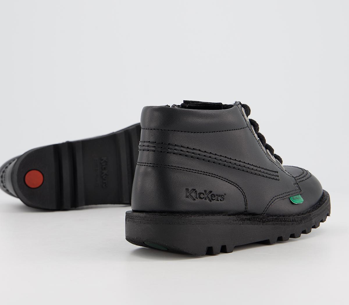 Kickers Kick Hi Zip Jnr Boots Kickers Kick Hi Zip Jnr Boots Black Leather