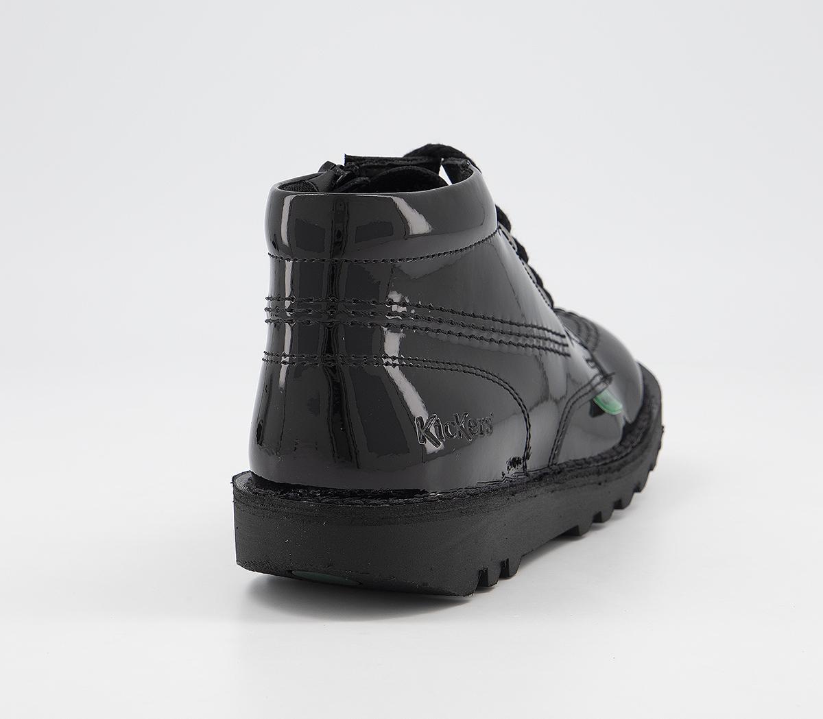 Kickers Kick Hi Zip Jnr Boots Kickers Kick Hi Zip Jnr Boots Black Patent Leather