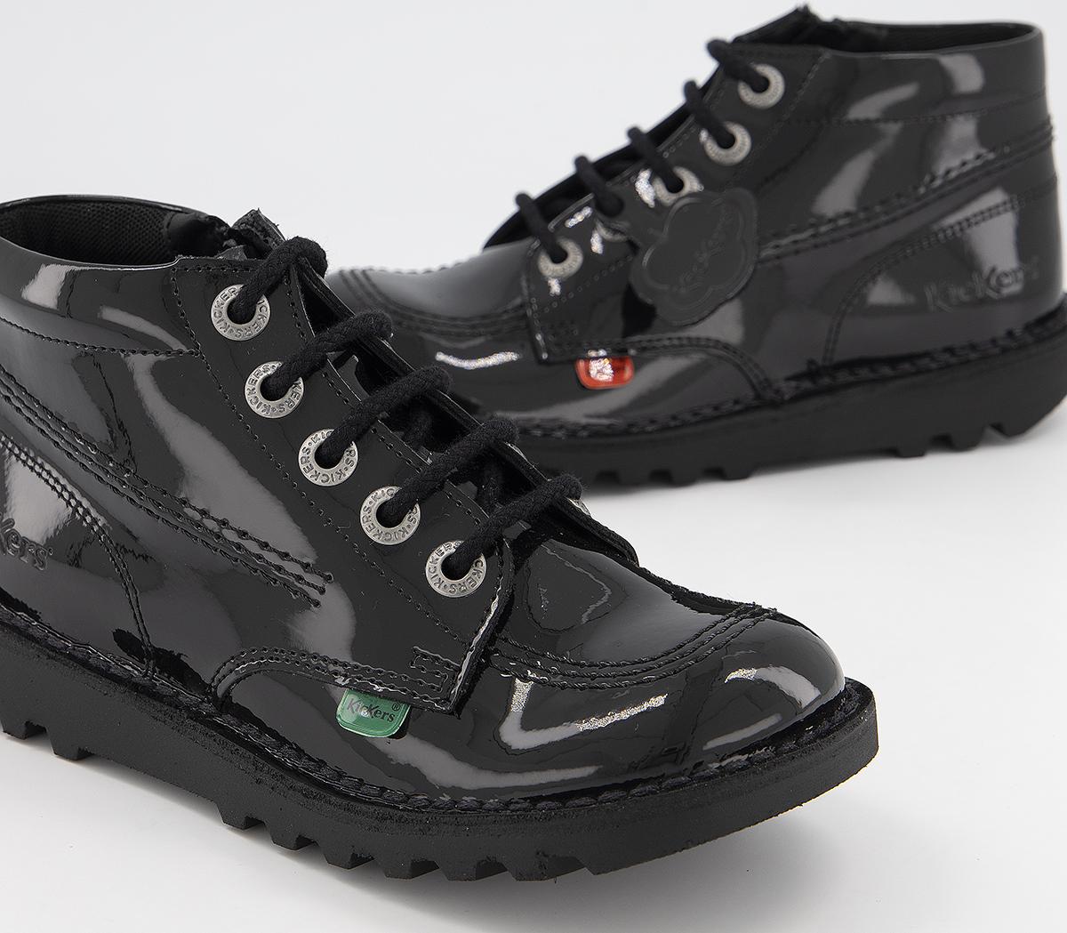Kickers Kick Hi Zip Jnr Boots Kickers Kick Hi Zip Jnr Boots Black Patent Leather