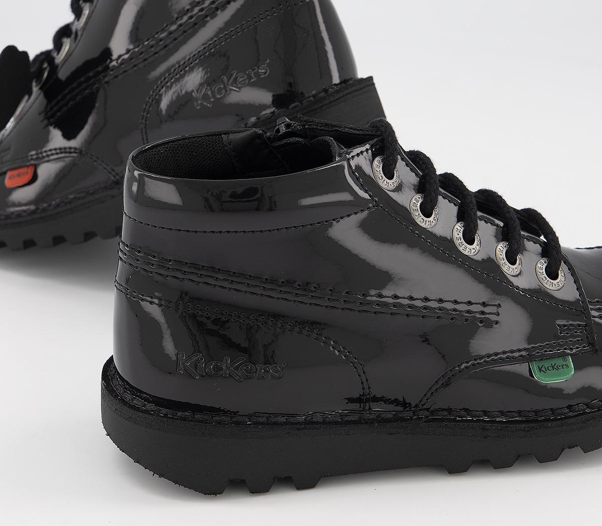 Kickers Kick Hi Zip Jnr Boots Kickers Kick Hi Zip Jnr Boots Black Patent Leather