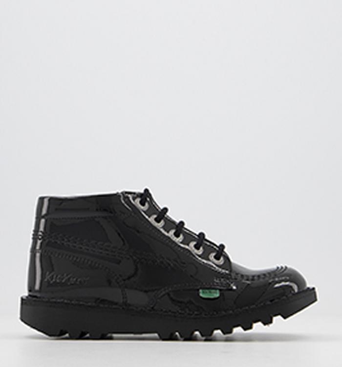 Kickers Kick Hi Zip Jnr Boots Black Patent Leather