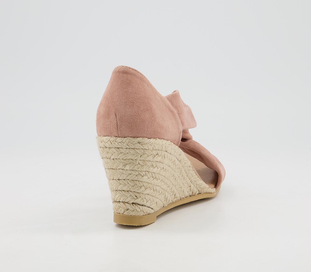 Office Machine Twist Detail Espadrilles Nude Suede - Mid Heels