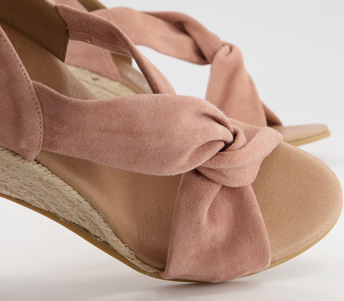 Office Machine Twist Detail Espadrilles Nude Suede - Mid Heels