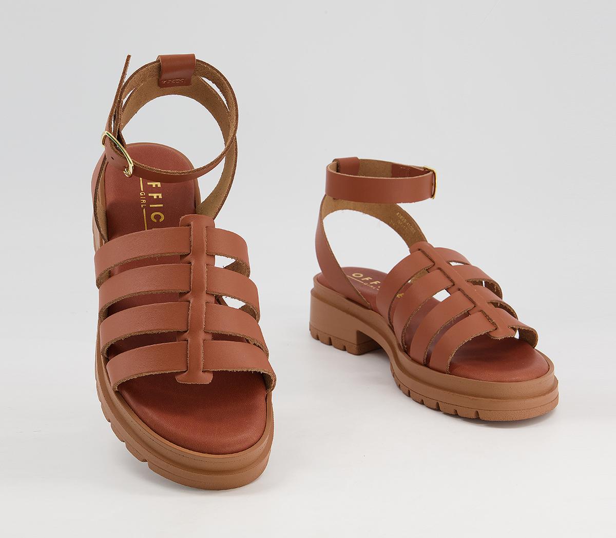 Office Sawyer Chunky Gladiator Sandals Office Sawyer Chunky Gladiator Sandals Tan Leather
