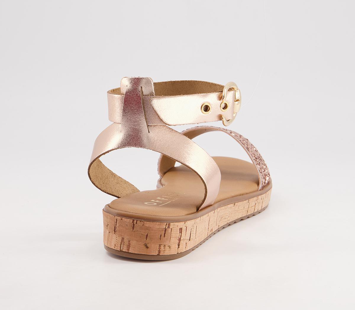 rose gold cork sandals