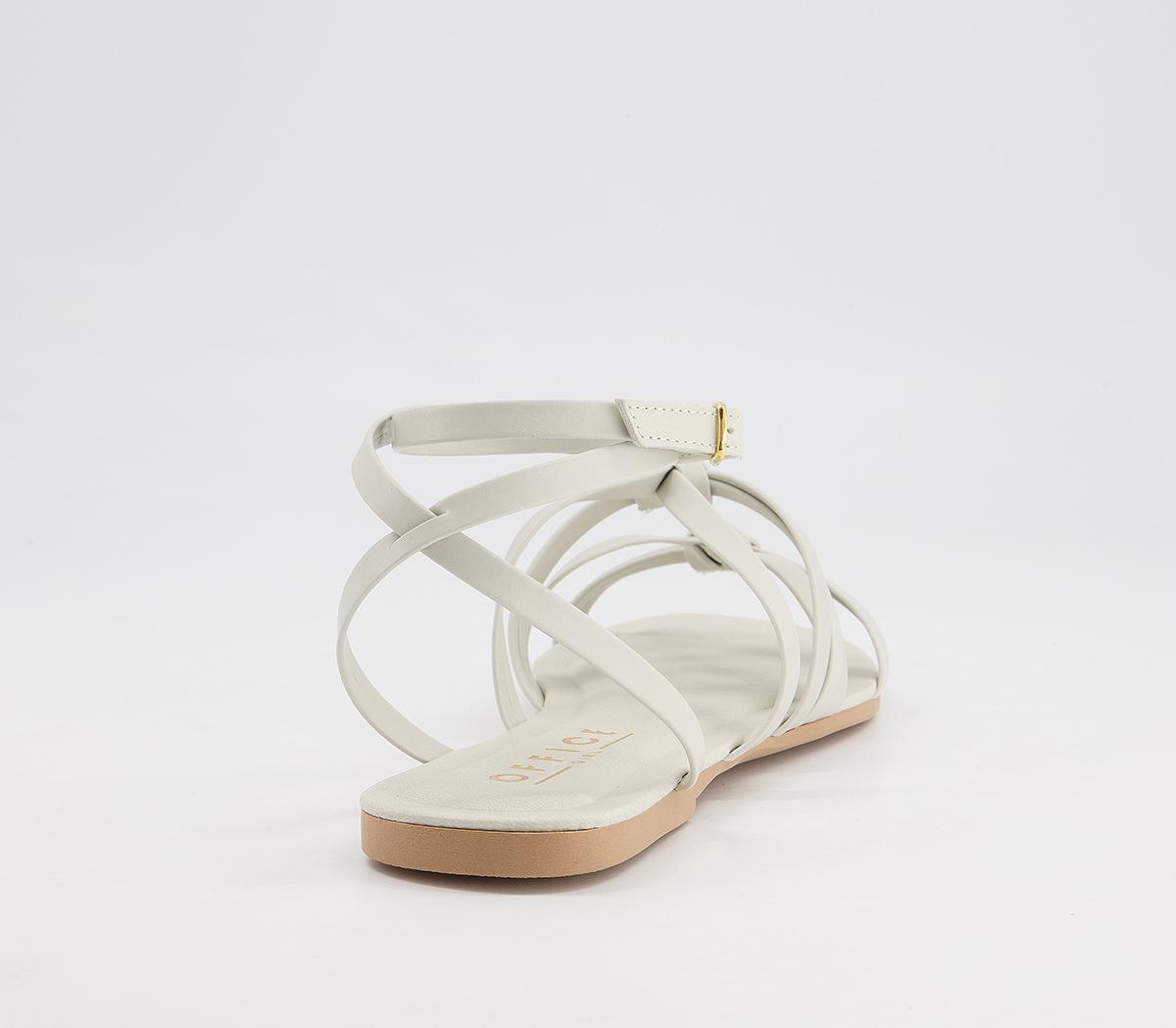 Office Steffi Tubular Ankle Tie Sandals Office Steffi Tubular Ankle Tie Sandals Off White Leather