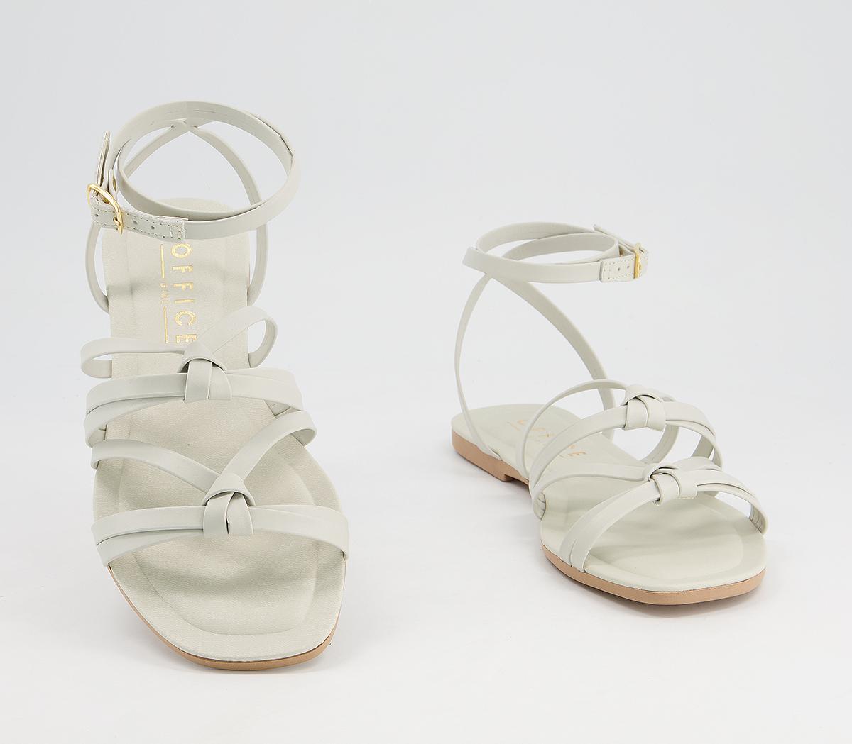 Office Steffi Tubular Ankle Tie Sandals Office Steffi Tubular Ankle Tie Sandals Off White Leather
