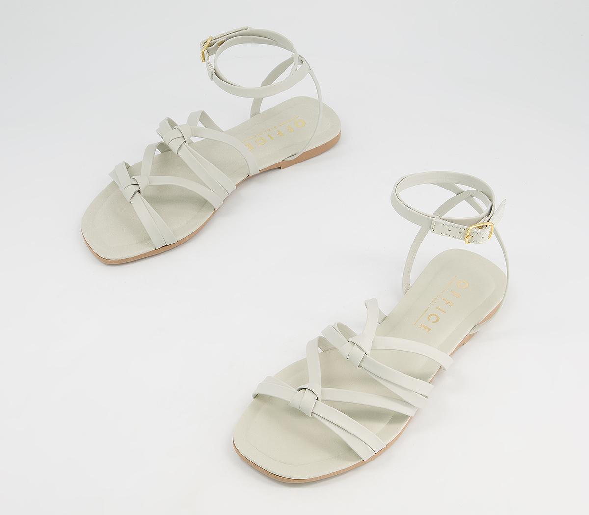 Office Steffi Tubular Ankle Tie Sandals Office Steffi Tubular Ankle Tie Sandals Off White Leather