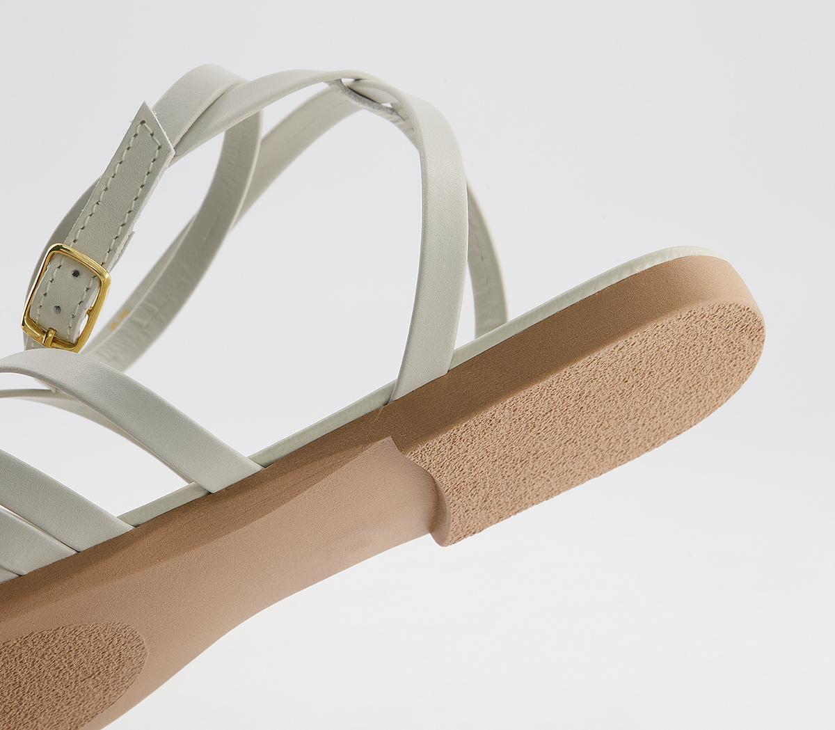 Office Steffi Tubular Ankle Tie Sandals Office Steffi Tubular Ankle Tie Sandals Off White Leather