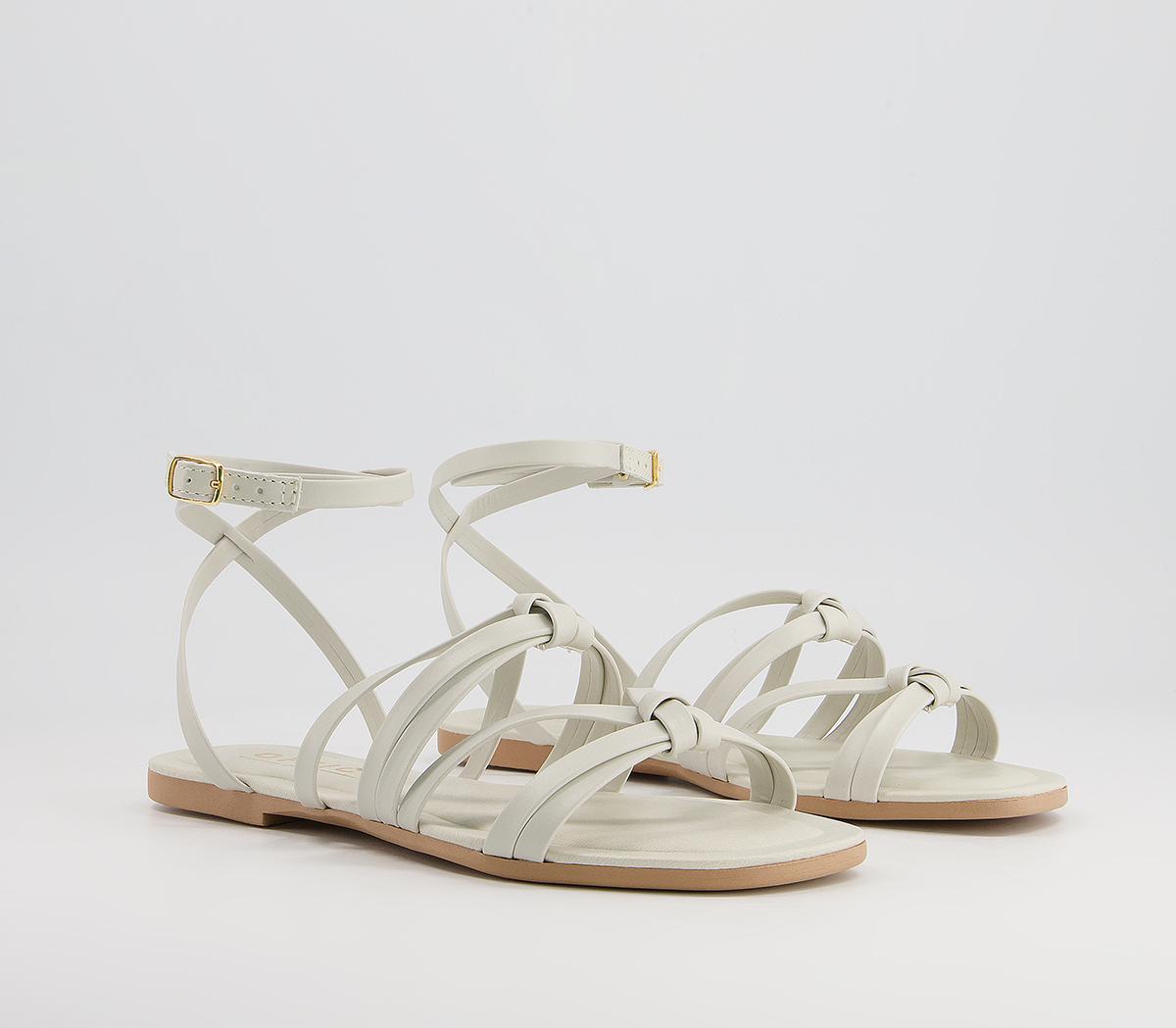 Office Steffi Tubular Ankle Tie Sandals Office Steffi Tubular Ankle Tie Sandals Off White Leather