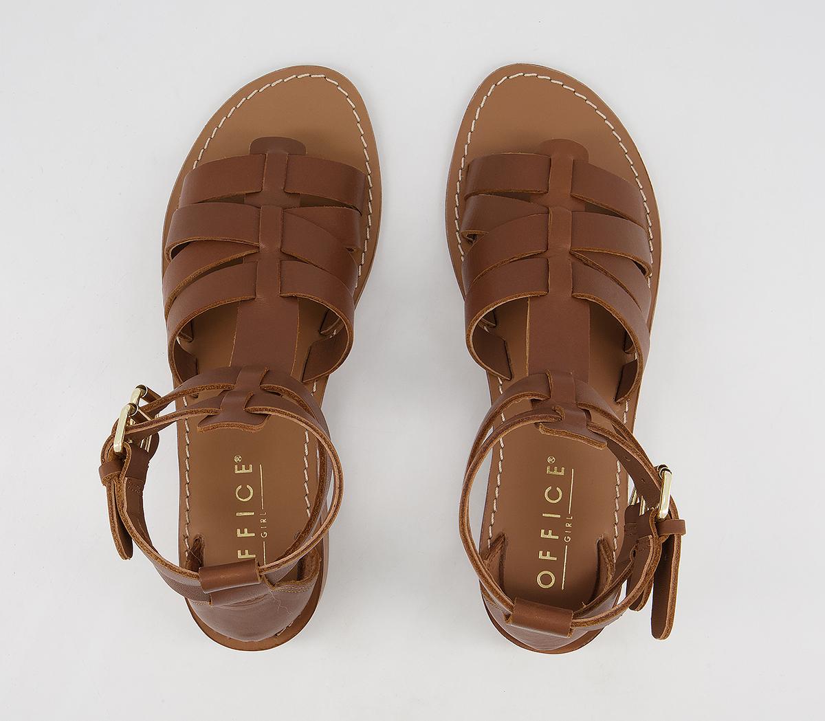Office Spectrum Buckle Gladiator Sandals Office Spectrum Buckle Gladiator Sandals Brown Leather