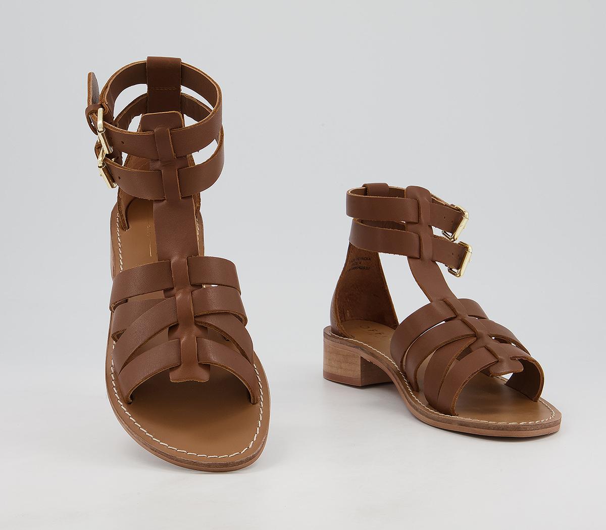 Office Spectrum Buckle Gladiator Sandals Office Spectrum Buckle Gladiator Sandals Brown Leather