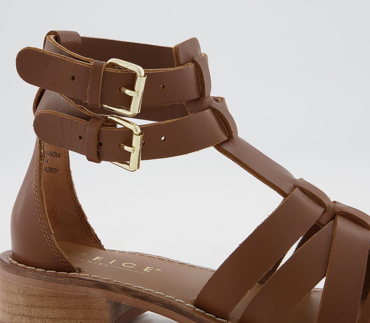 Office Spectrum Buckle Gladiator Sandals Office Spectrum Buckle Gladiator Sandals Brown Leather