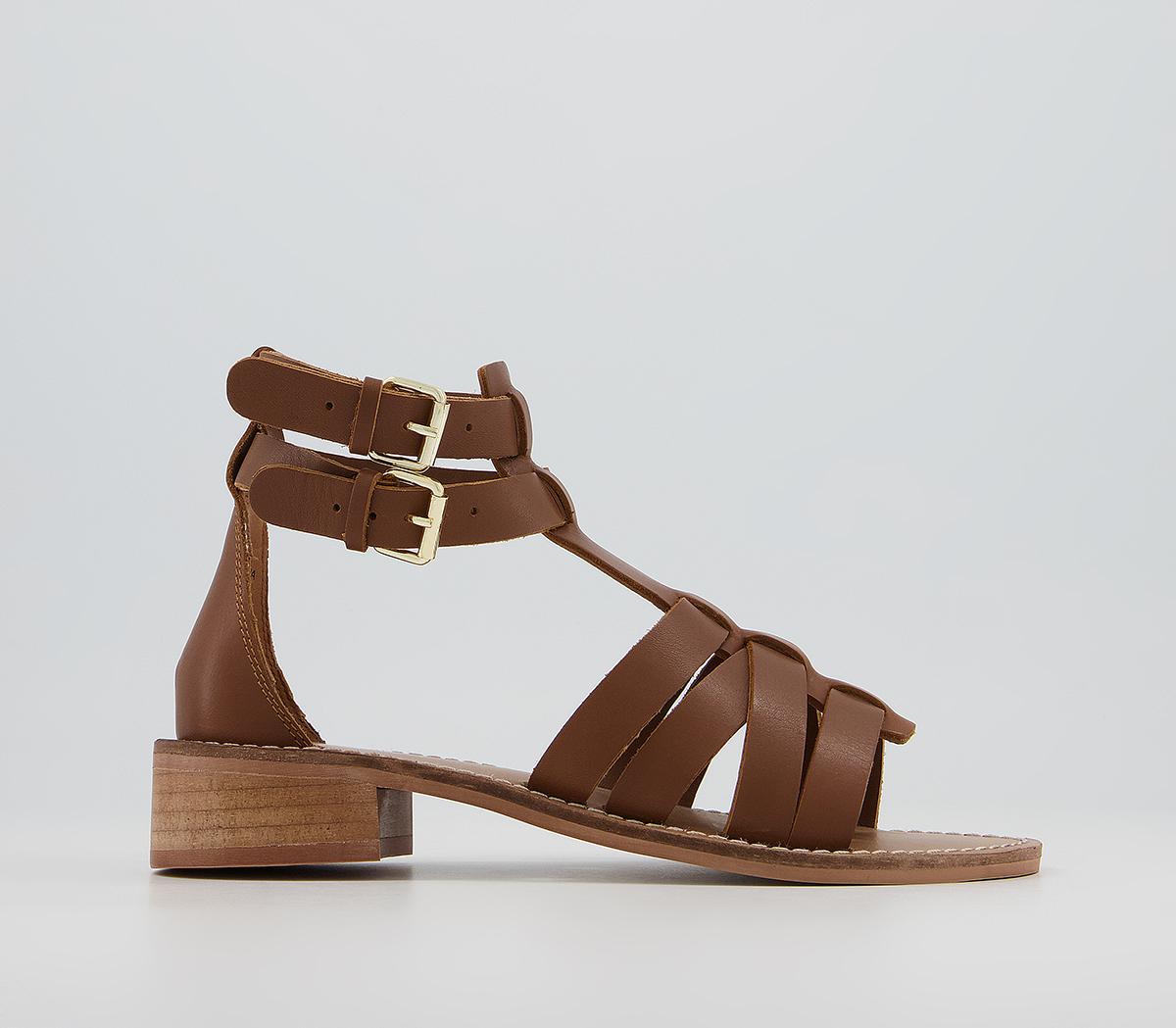 Office Spectrum Buckle Gladiator Sandals Office Spectrum Buckle Gladiator Sandals Brown Leather