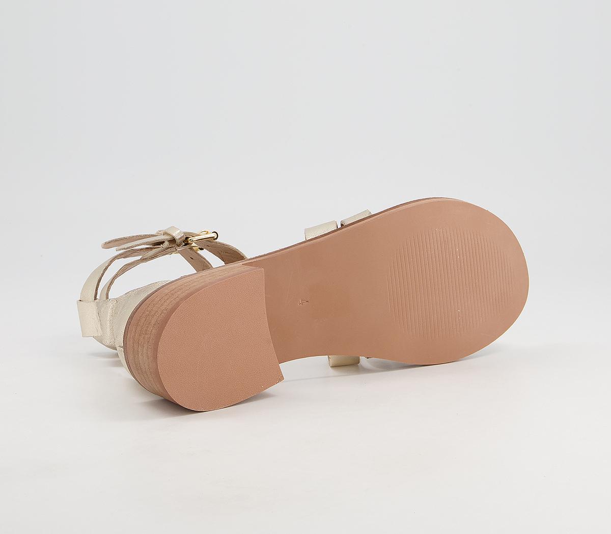 OFFICE Spectrum Buckle Gladiator Sandals Gold Leather - Women’s Sandals