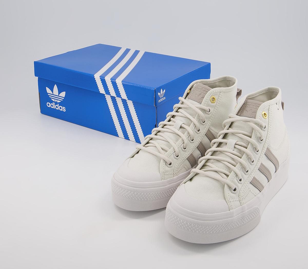 adidas Nizza Platform Mid Trainers adidas Nizza Platform Mid Trainers Orbit Grey Crystal White Light Brown
