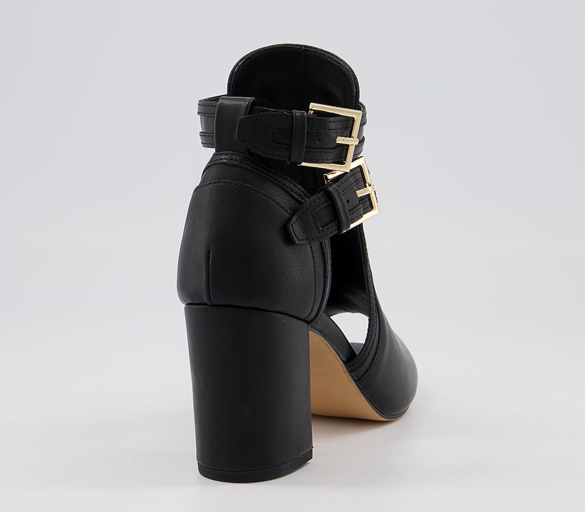 OFFICEMagenta Cut Out Detail Block Heel Shoe BootsBlack
