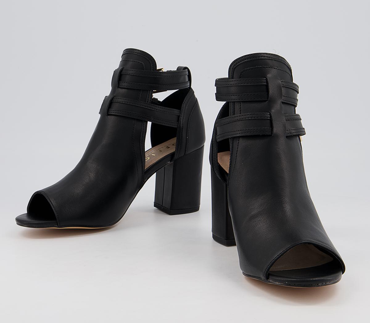 OFFICEMagenta Cut Out Detail Block Heel Shoe BootsBlack