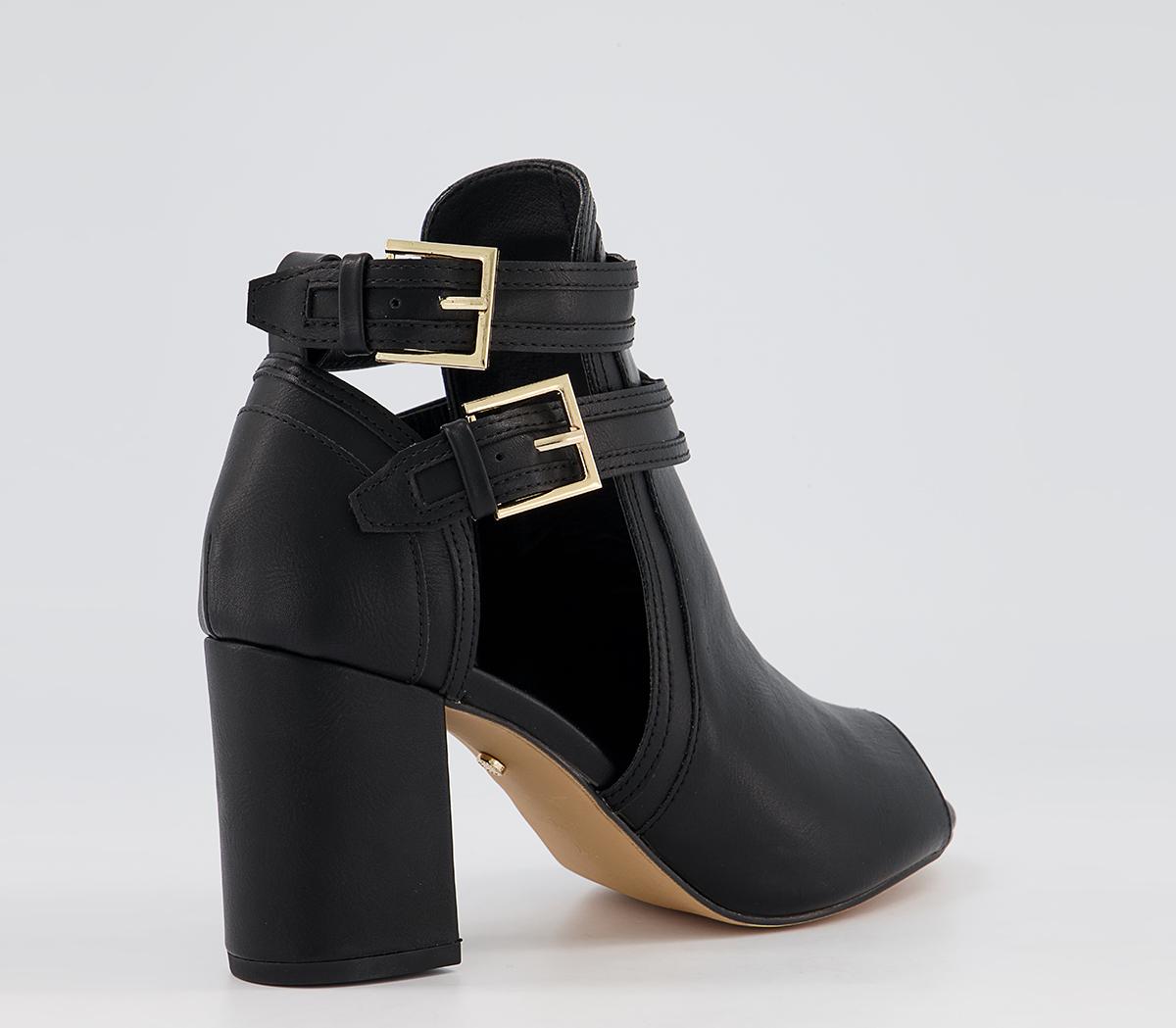 OFFICEMagenta Cut Out Detail Block Heel Shoe BootsBlack