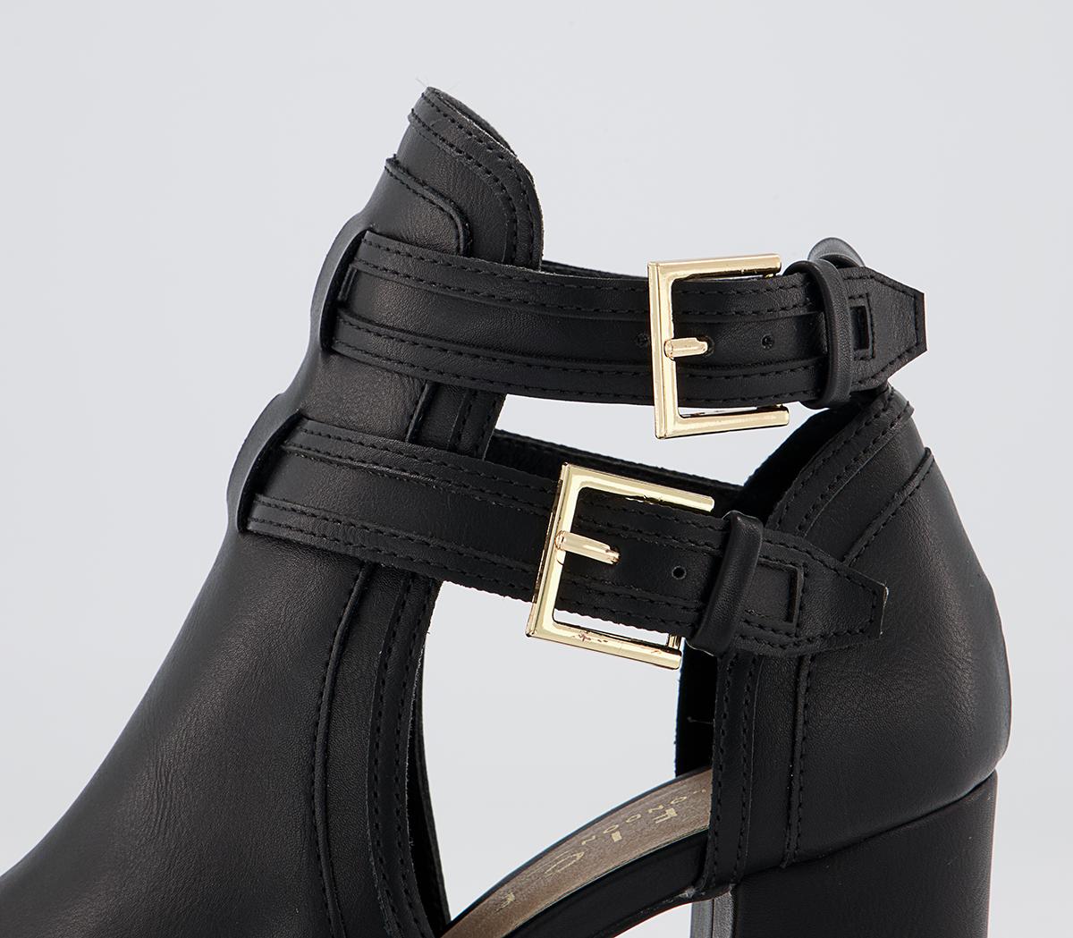 OFFICEMagenta Cut Out Detail Block Heel Shoe BootsBlack