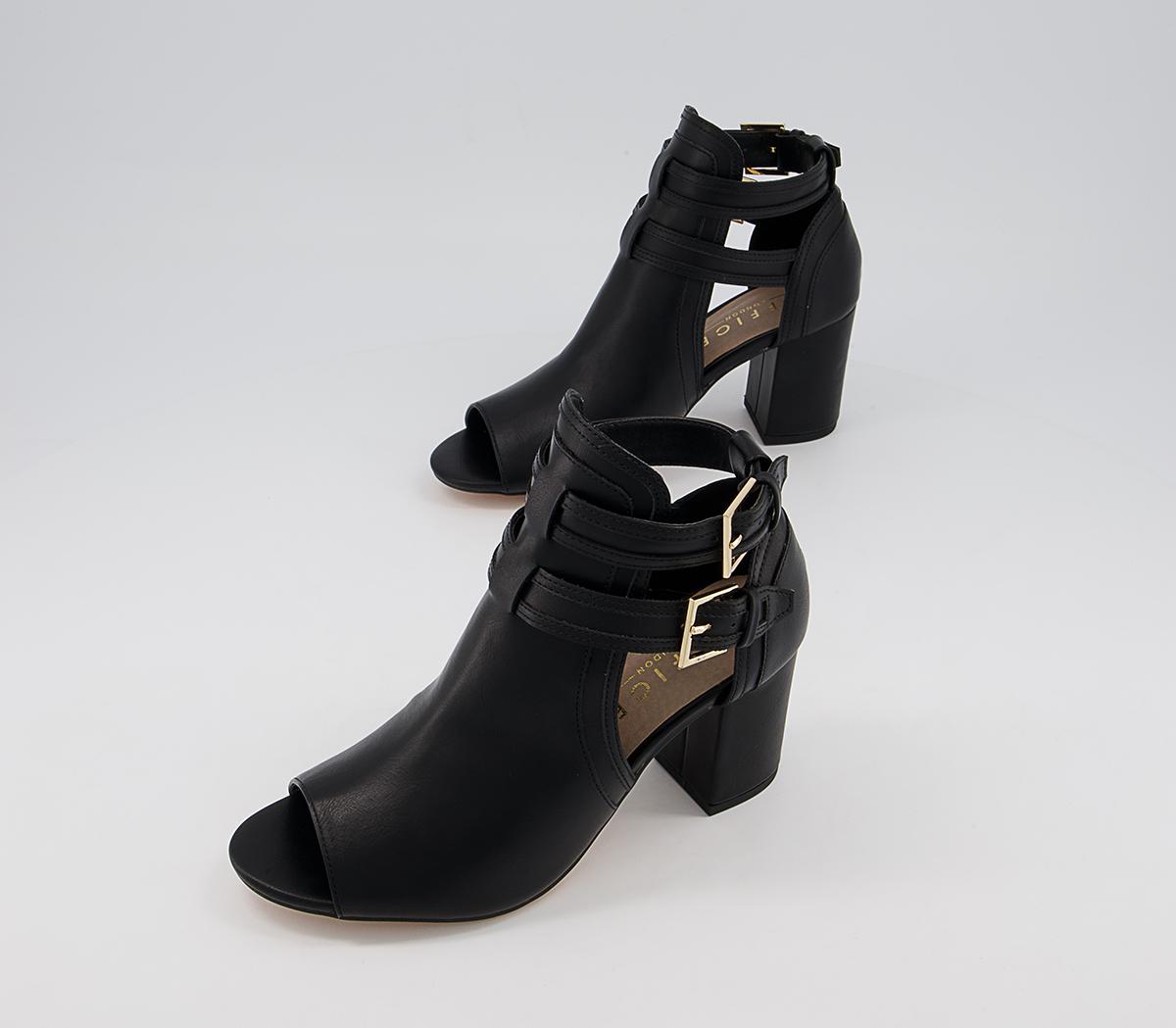 OFFICEMagenta Cut Out Detail Block Heel Shoe BootsBlack