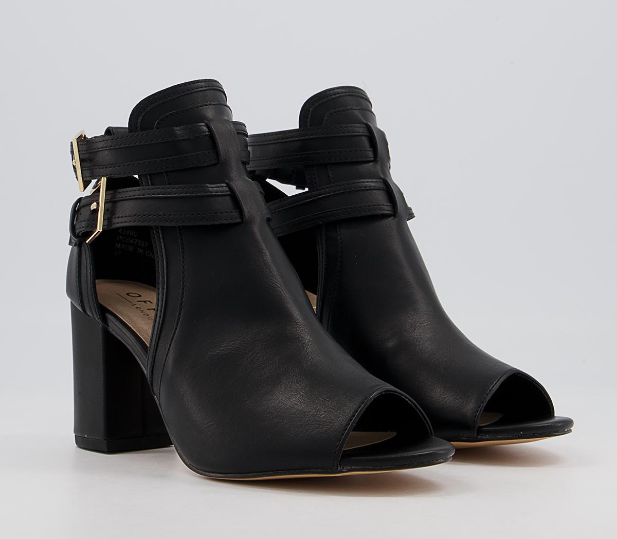 OFFICEMagenta Cut Out Detail Block Heel Shoe BootsBlack