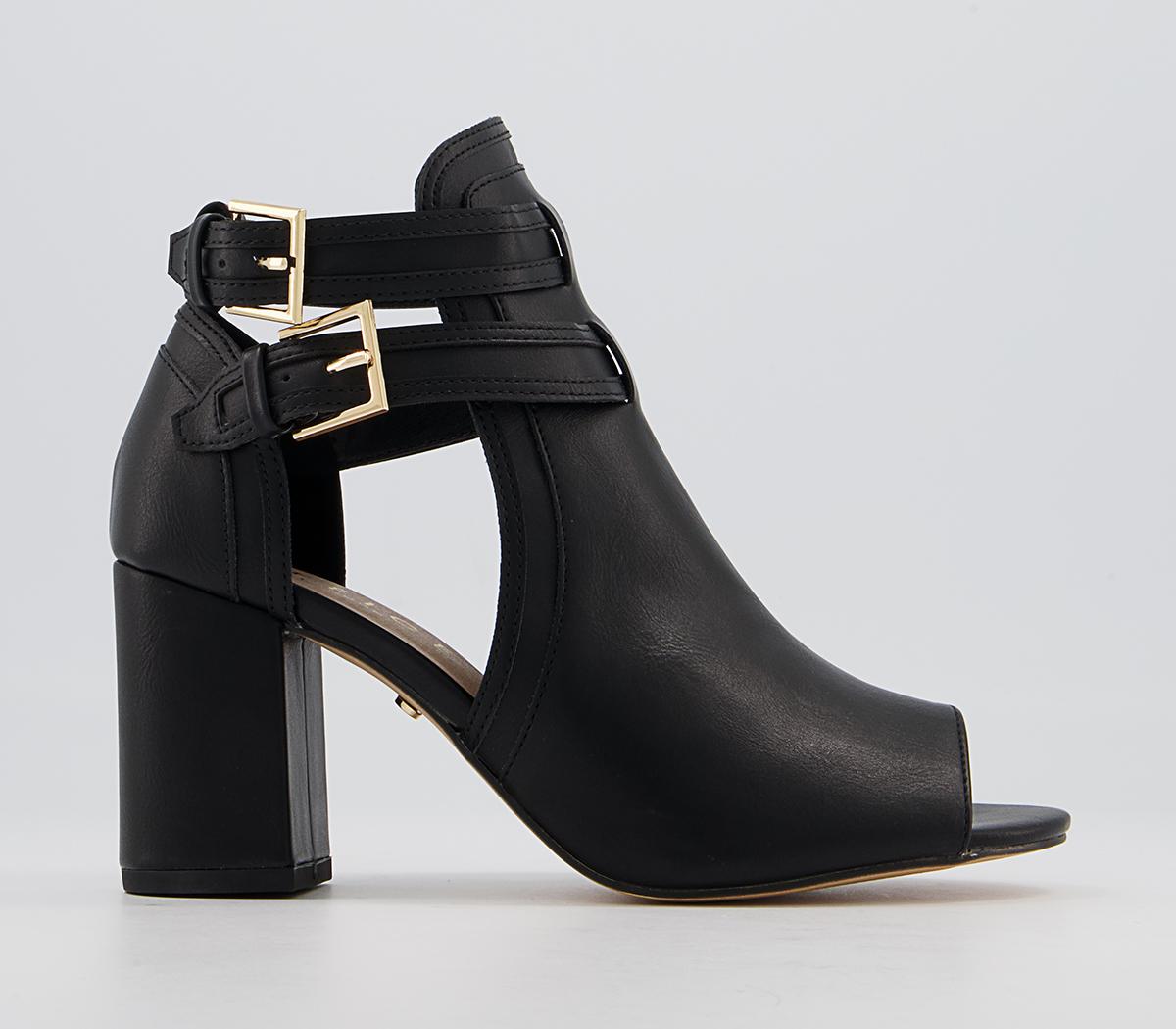 OFFICEMagenta Cut Out Detail Block Heel Shoe BootsBlack