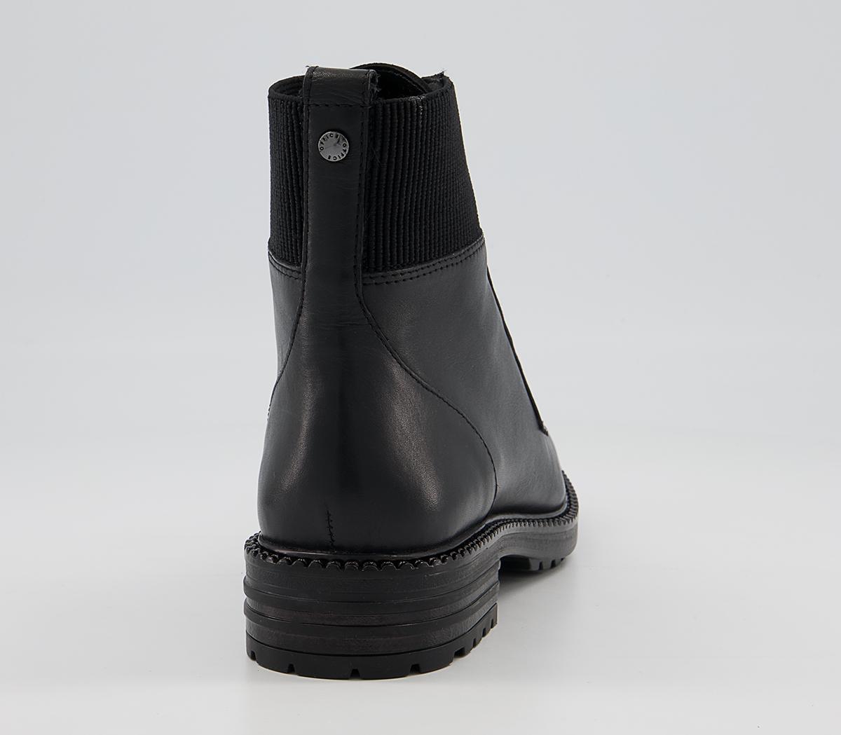 Office Aoife Elasticated Cuff Lace Up Boots Office Aoife Elasticated Cuff Lace Up Boots Black Leather