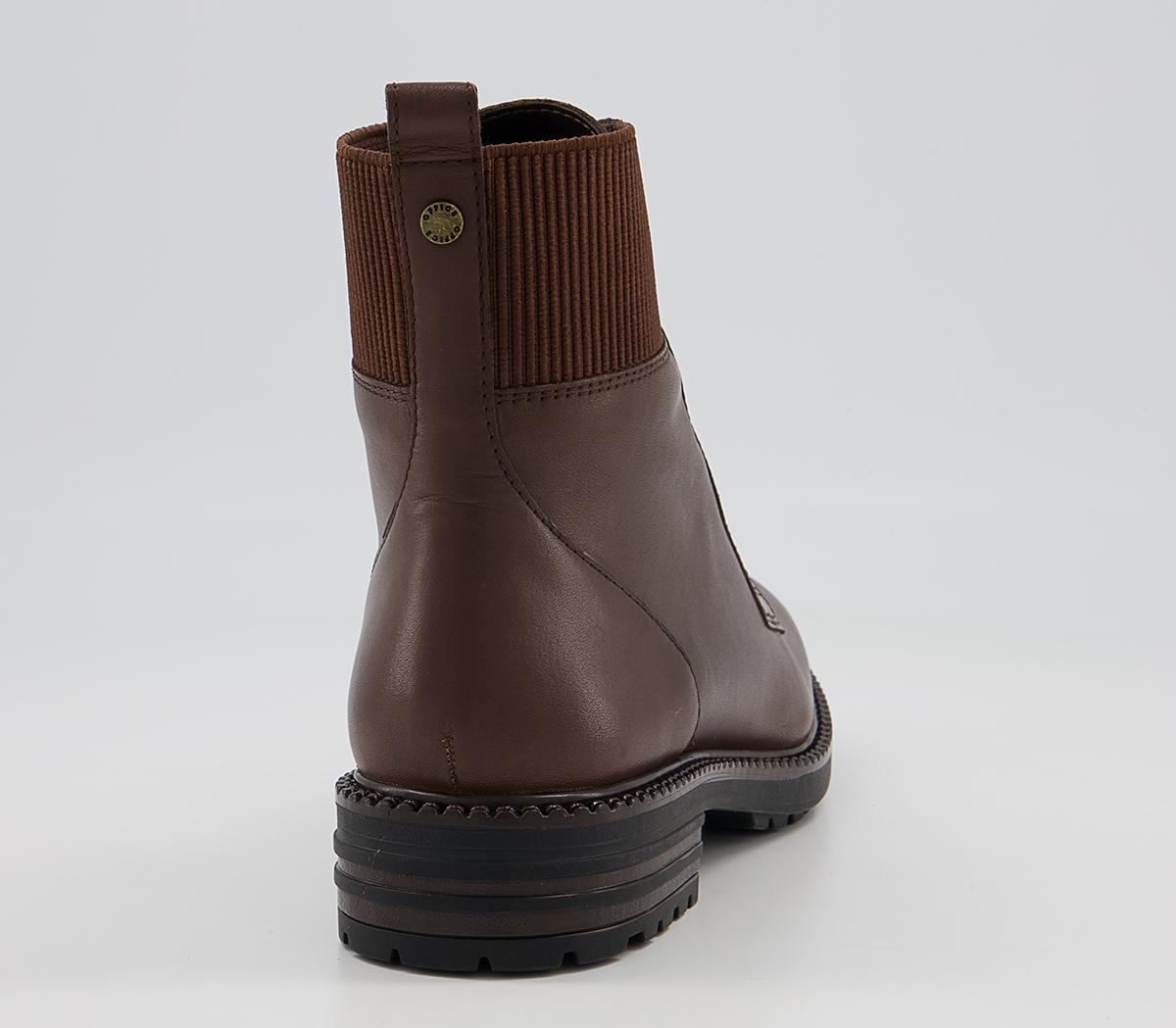 Office Aoife Elasticated Cuff Lace Up Boots Office Aoife Elasticated Cuff Lace Up Boots Brown Leather