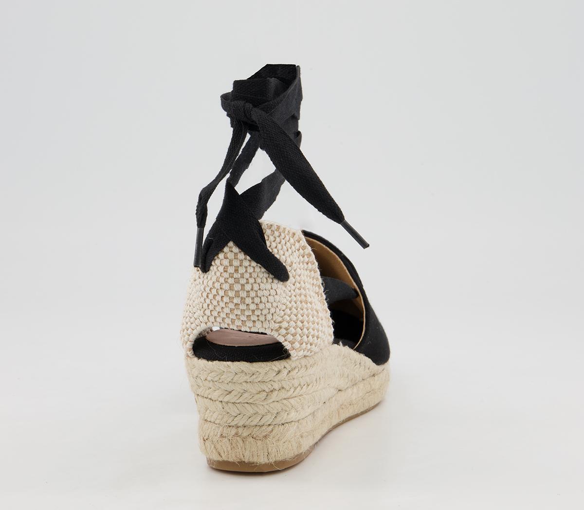 Office Maxi-Mini High Vamp Espadrilles Office Maxi-Mini High Vamp Espadrilles Black Canvas
