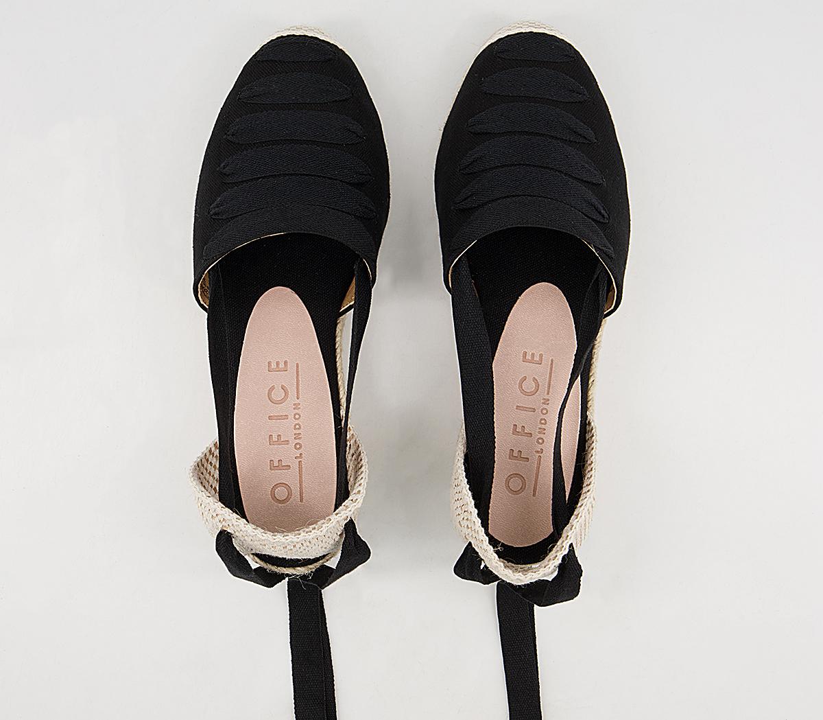 Office Maxi-Mini High Vamp Espadrilles Office Maxi-Mini High Vamp Espadrilles Black Canvas
