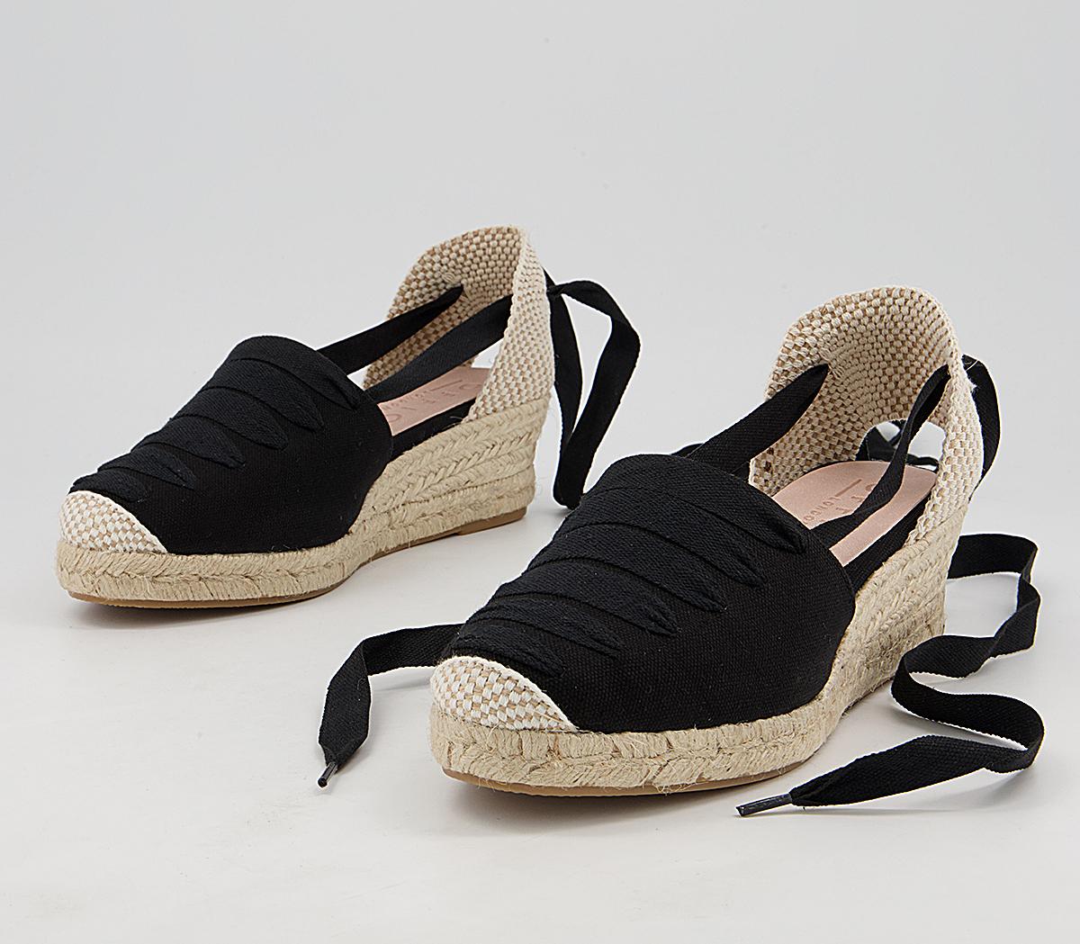 Office Maxi-Mini High Vamp Espadrilles Office Maxi-Mini High Vamp Espadrilles Black Canvas