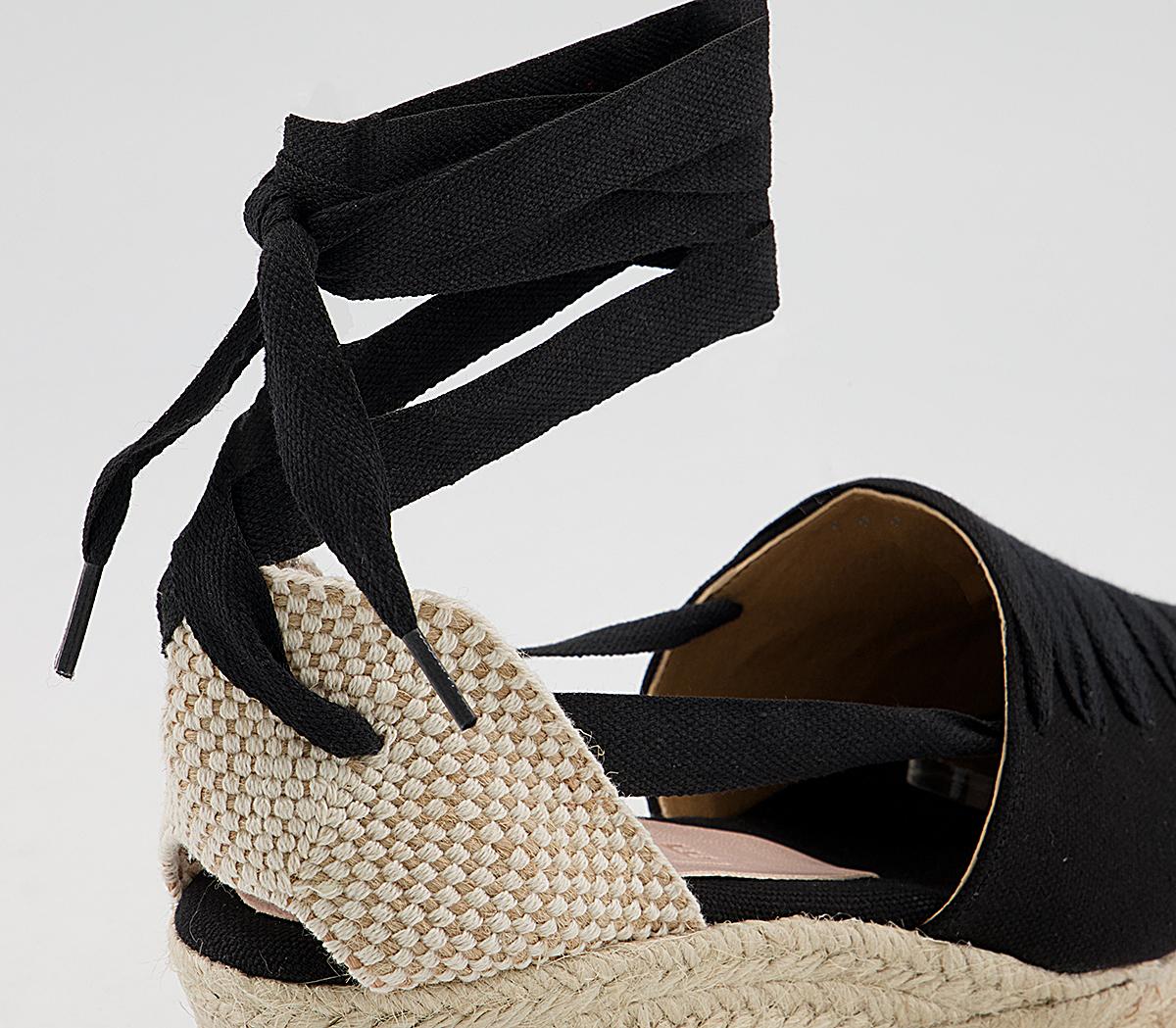 Office Maxi-Mini High Vamp Espadrilles Office Maxi-Mini High Vamp Espadrilles Black Canvas