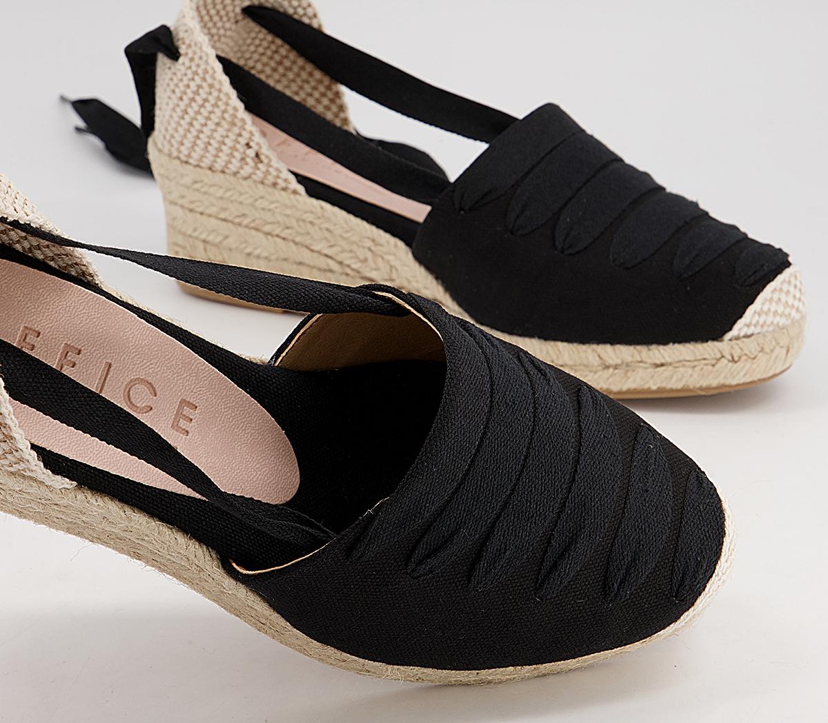 Office Maxi-Mini High Vamp Espadrilles Office Maxi-Mini High Vamp Espadrilles Black Canvas