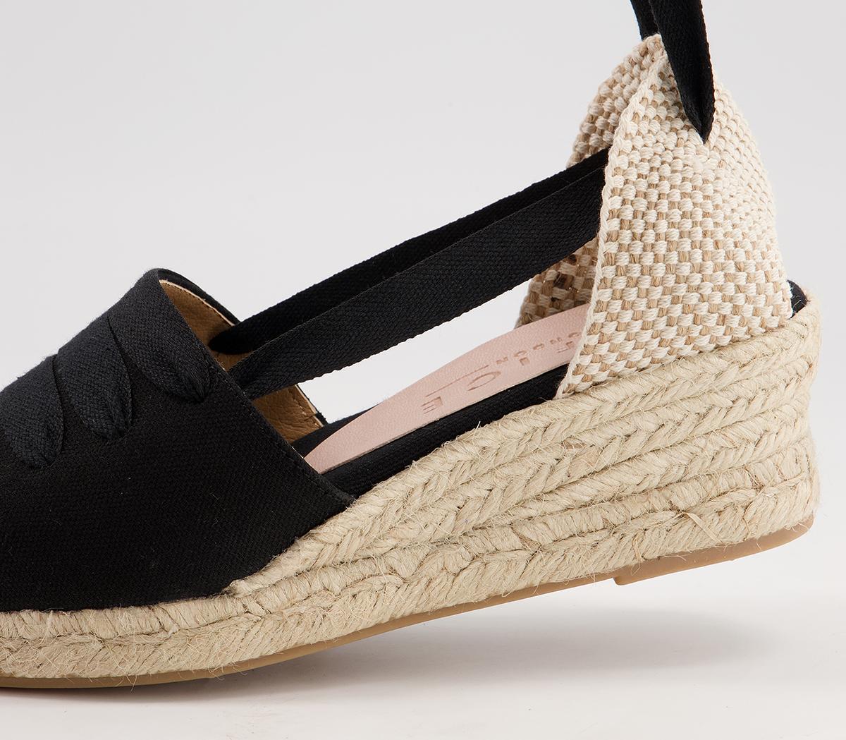 Office Maxi-Mini High Vamp Espadrilles Office Maxi-Mini High Vamp Espadrilles Black Canvas