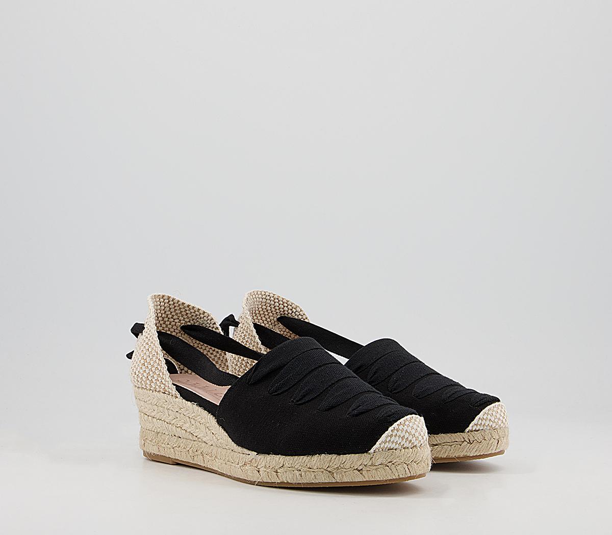 Office Maxi-Mini High Vamp Espadrilles Office Maxi-Mini High Vamp Espadrilles Black Canvas