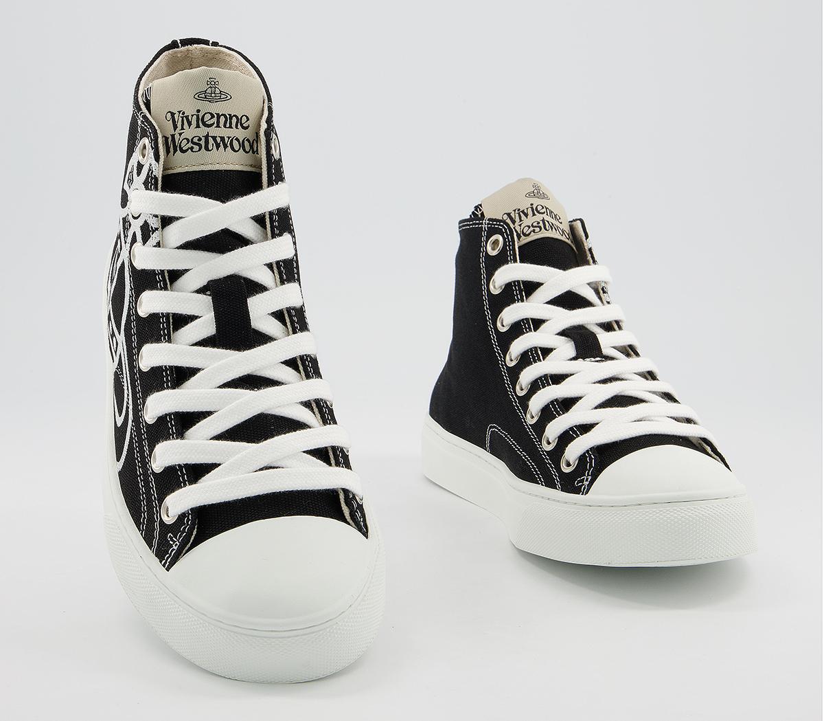 Vivienne Westwood Plimsoll High Top Trainers Black - Canvas
