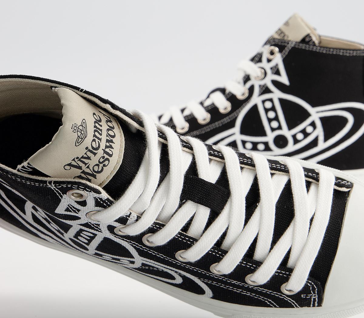 Vivienne Westwood Plimsoll High Top Trainers Black - Canvas