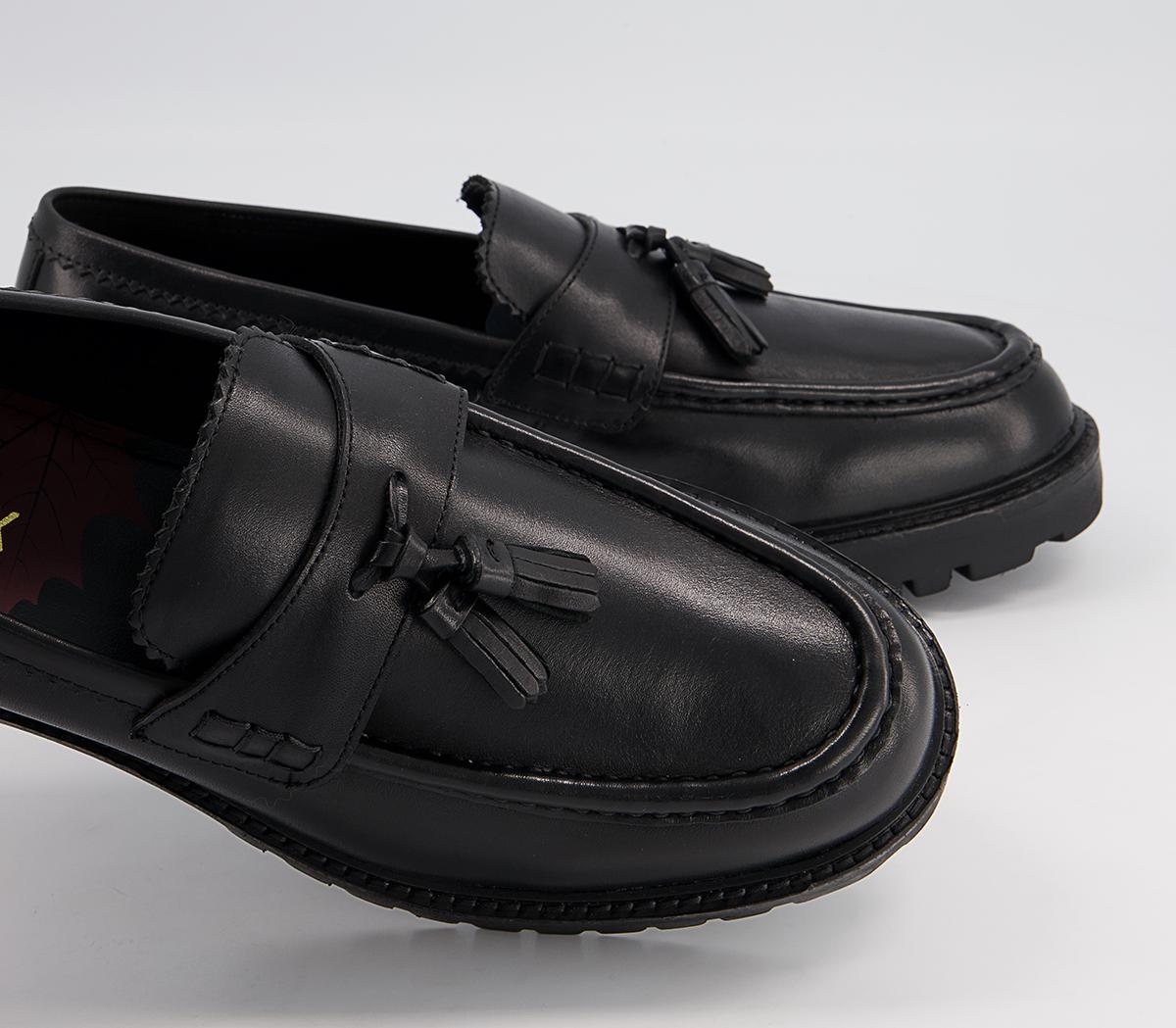 Walk London Sean Tassel Loafers Black - Men’s Smart Shoes