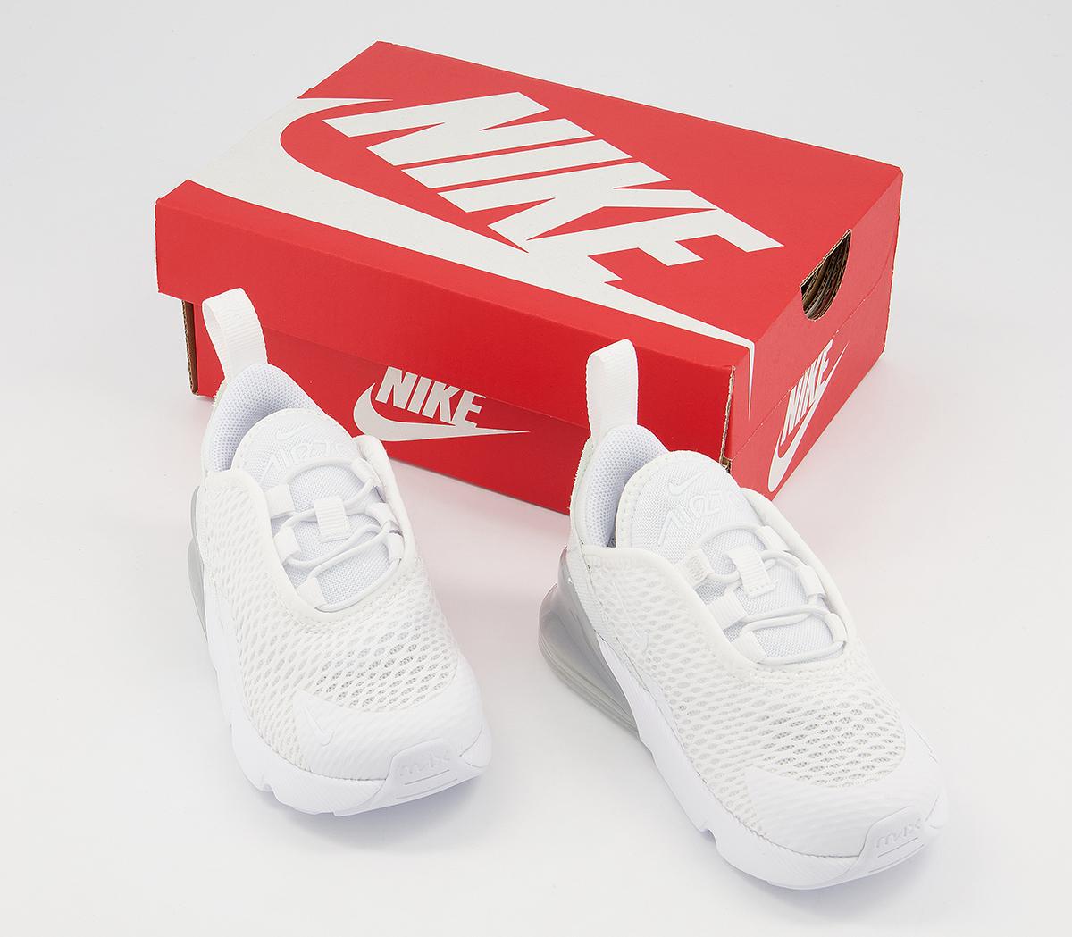 Nike Air Max 270 Toddler Trainers White White Metallic Silver Unisex