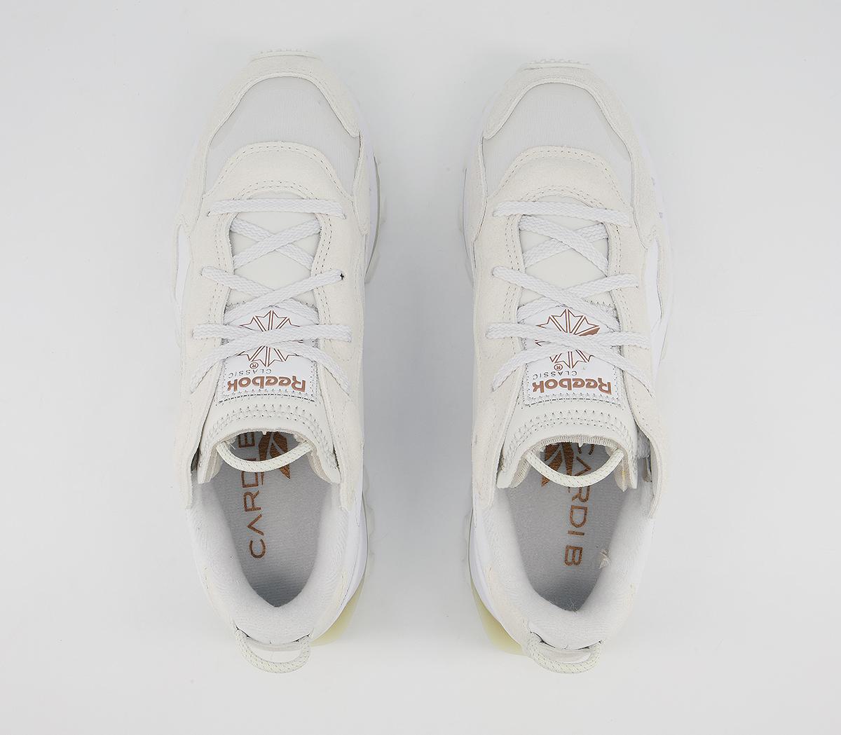 Reebok Classic Leather Cardi B Trainers Reebok Classic Leather Cardi B Trainers White Grey Golden Bronze