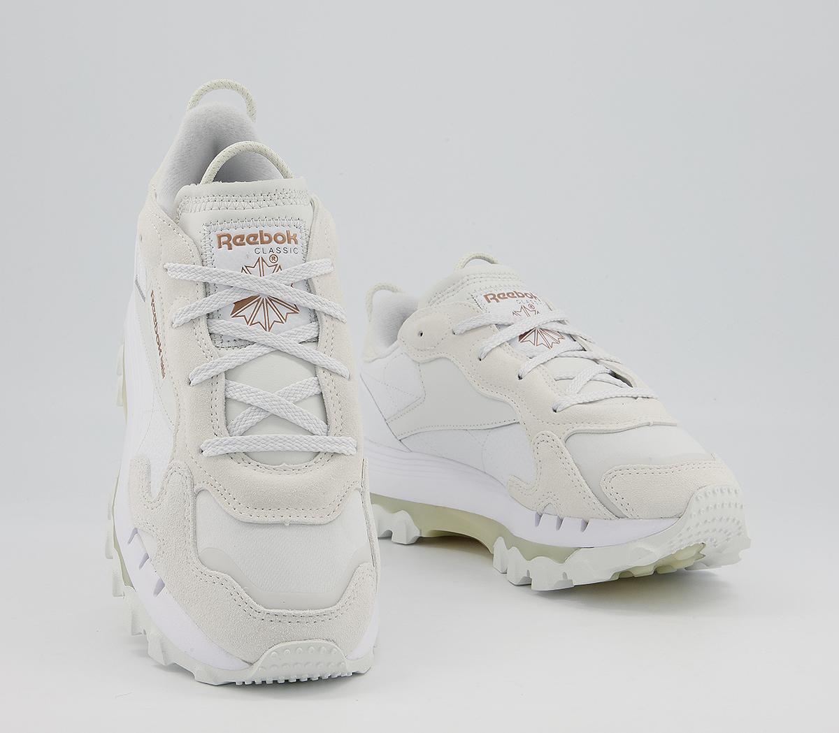 Reebok Classic Leather Cardi B Trainers White Grey Golden Bronze