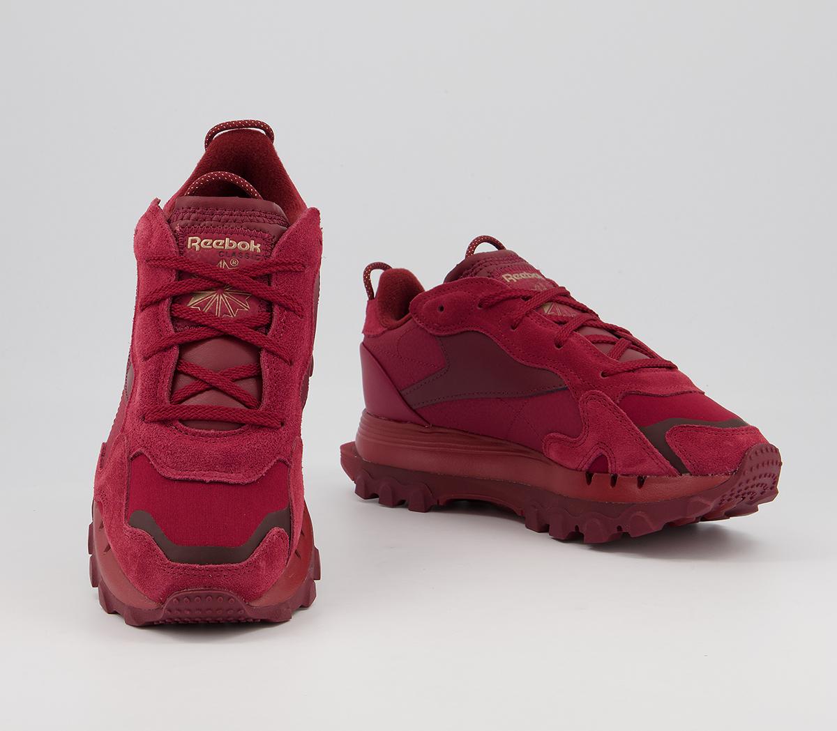Reebok Classic Leather Cardi Trainers Reebok Classic Leather Cardi Trainers Red Classix Burgandy Golden Bronze